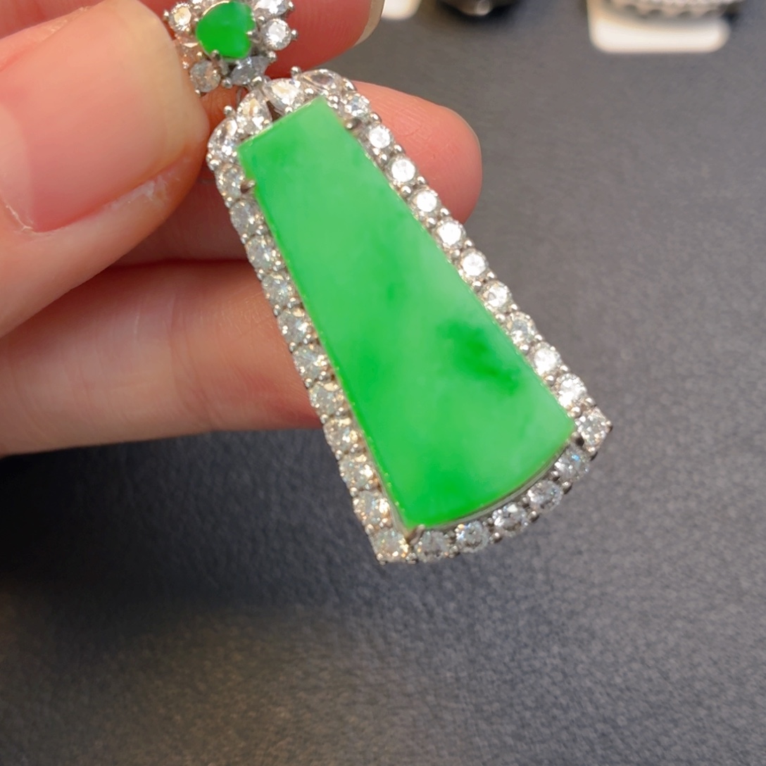 翡翠银S925镶嵌吊坠(不含链)