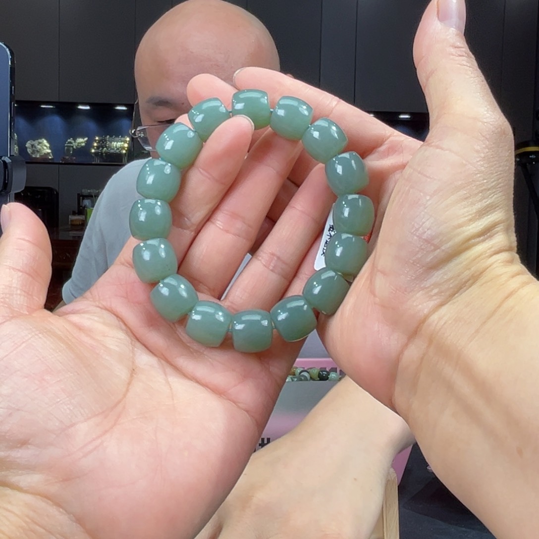 手串未镶嵌和田玉纯天然和田玉新疆且末天空蓝料14