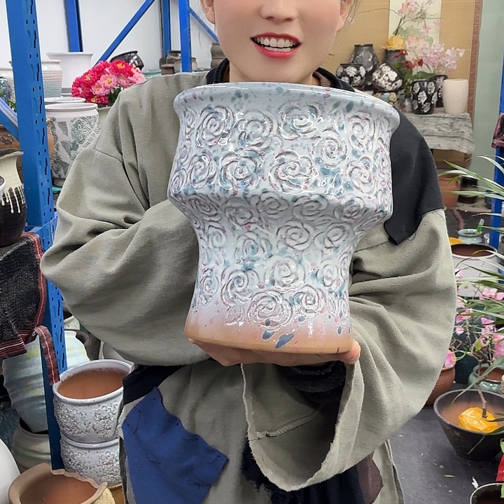 20×21 -粗陶花盆有孔-买买买