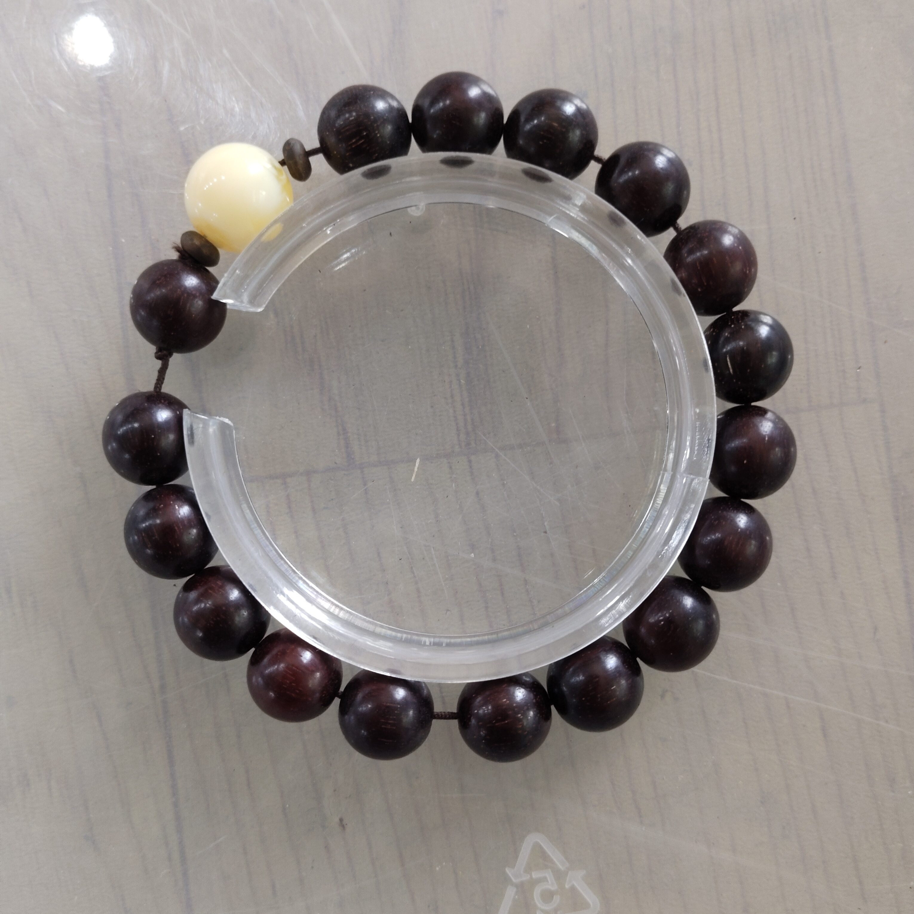 E288 紫檀1.0cm圆珠单圈手串