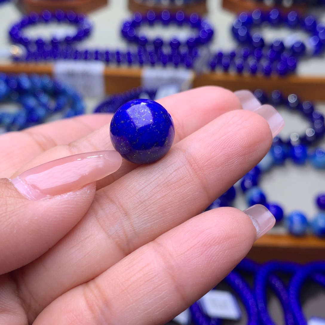 青金石单珠未镶嵌岑*姐13.5m