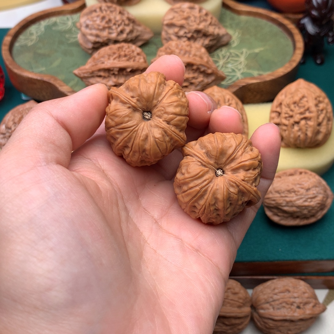 把件文玩核桃玄龙凹底35