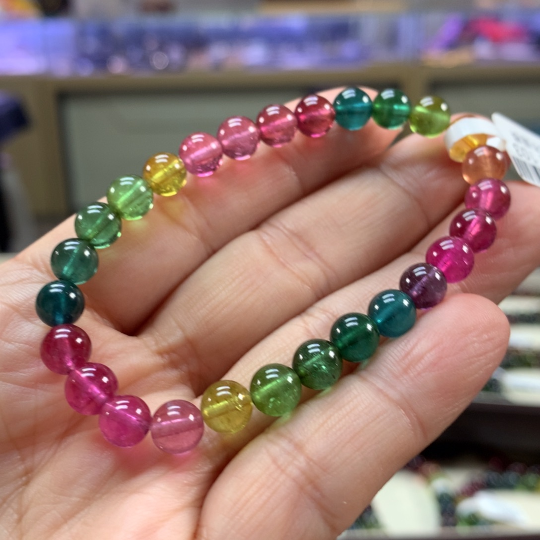 未镶嵌手链碧玺7左右