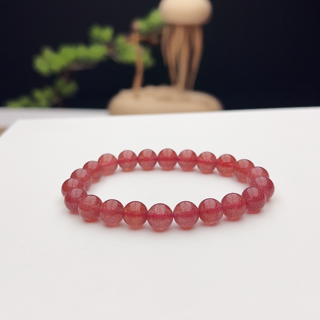水晶未镶嵌手链草莓晶8mm+