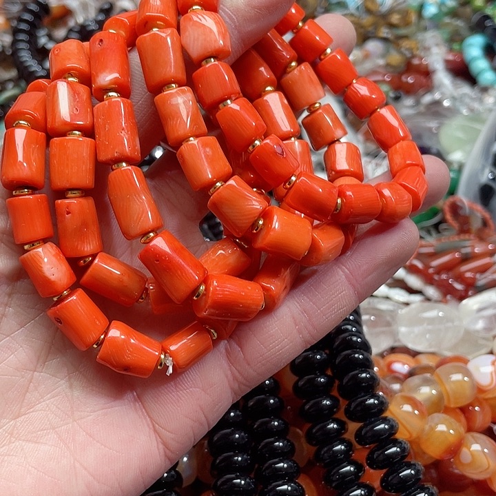 玛瑙/玉髓珠宝半成品未镶嵌一条三姑娘手串