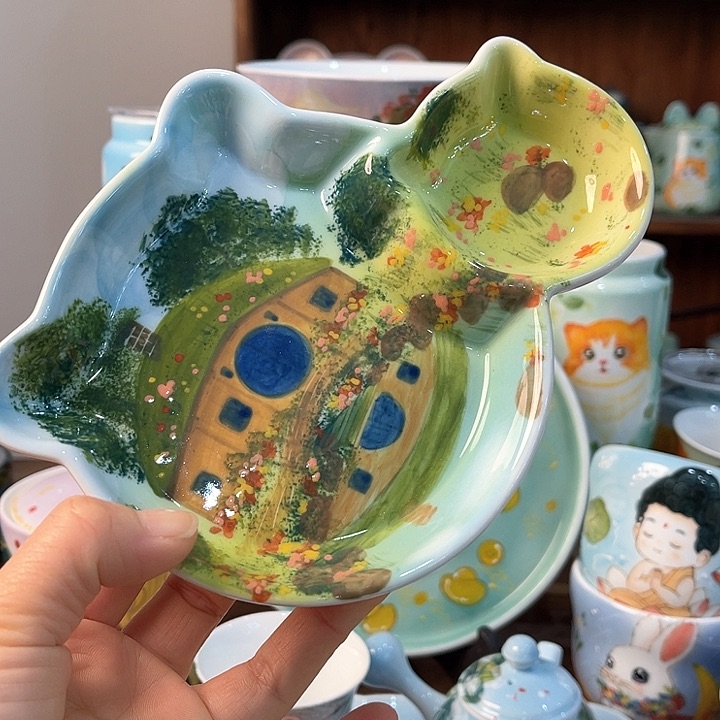 陶景德镇釉下手绘陶瓷 