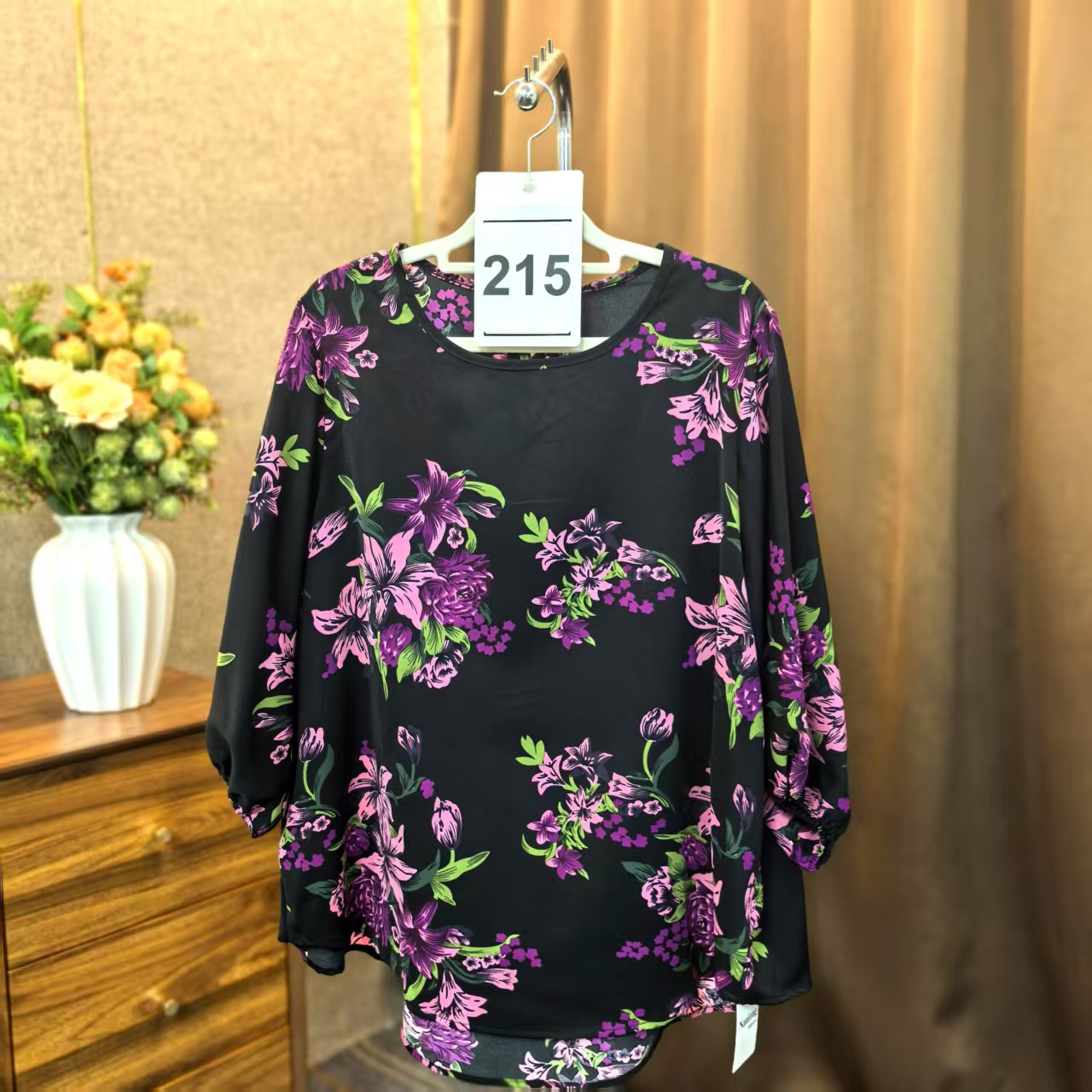 215繁花复古长袖小上衣