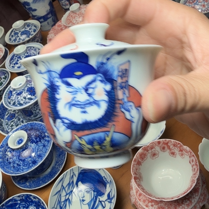 手绘二才盖碗福利款