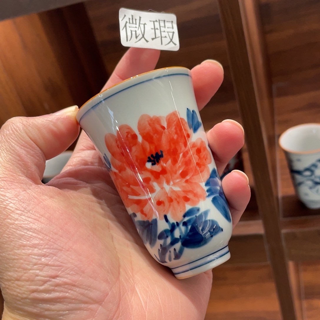 釉下手绘茶具微瑕
