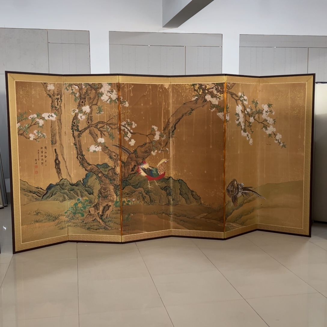 绘画屏风框画茶空间设计