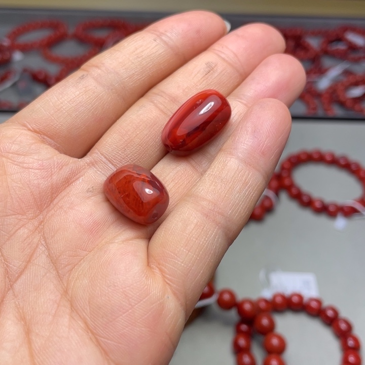 南红玛瑙手串8一对未镶嵌?***?