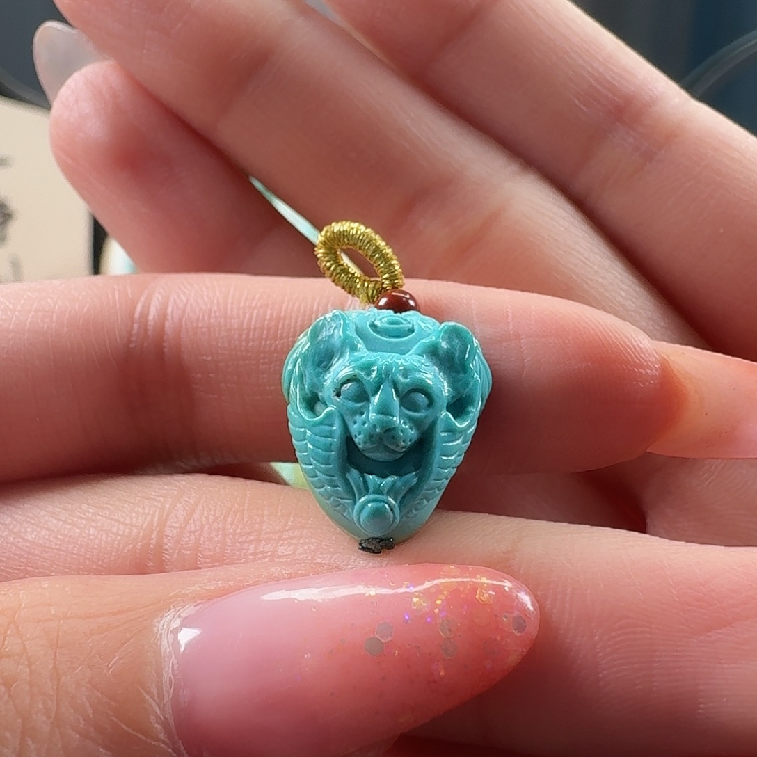 绿松石未镶嵌吊坠(不含链)猫