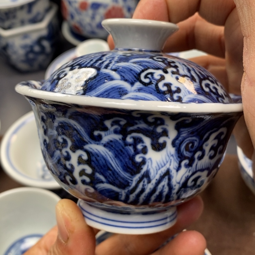 【闪购商品】景德镇青花瓷盖碗