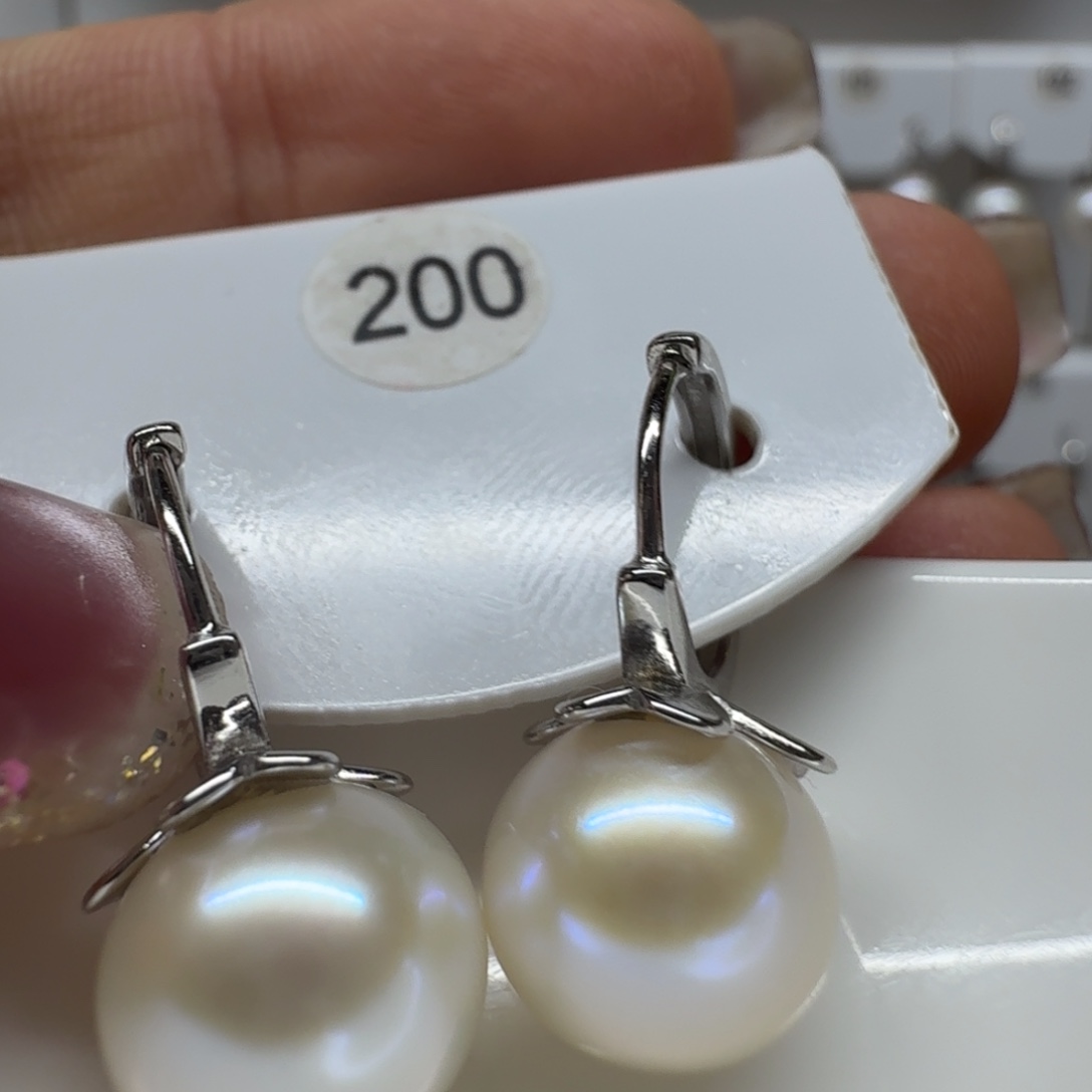 ****全耳饰淡水珍珠银S925镶嵌珍珠10.1