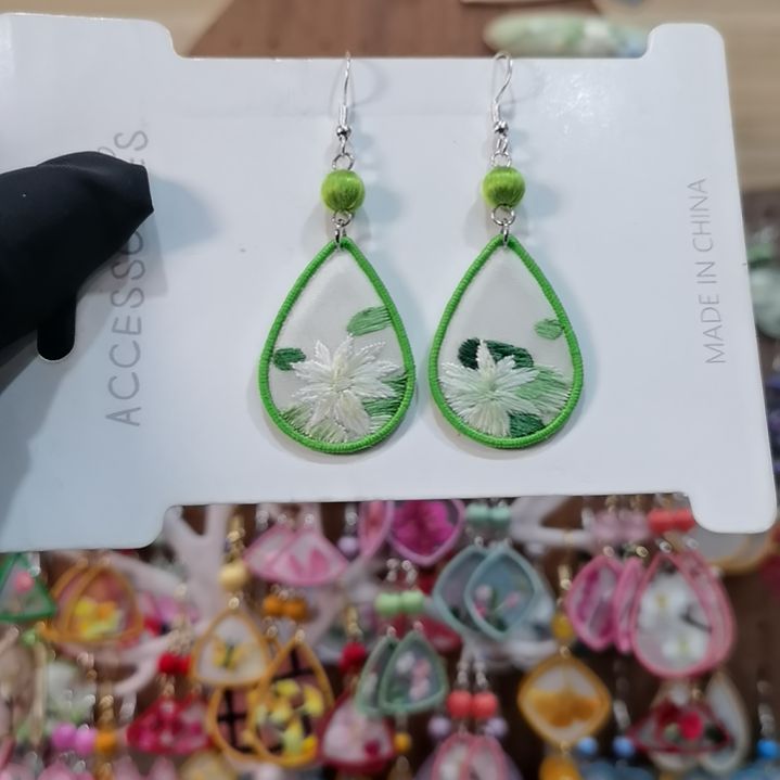 织绣苏绣耳环耳钉耳饰