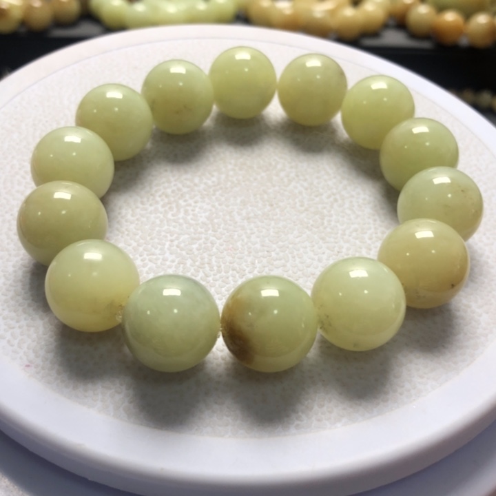 和田玉手串未镶嵌卡16