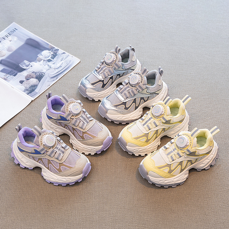 儿童运动鞋2025新款男童透气网鞋女童老爹鞋中大童鞋子休闲鞋9633