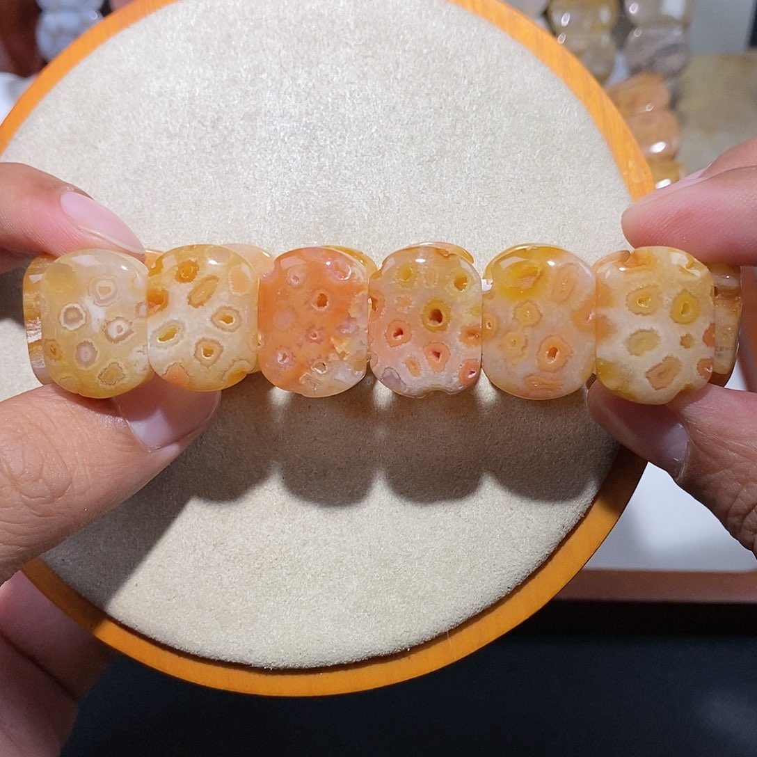 硅化珊瑚（珊瑚玉）手串未镶嵌糖彩32