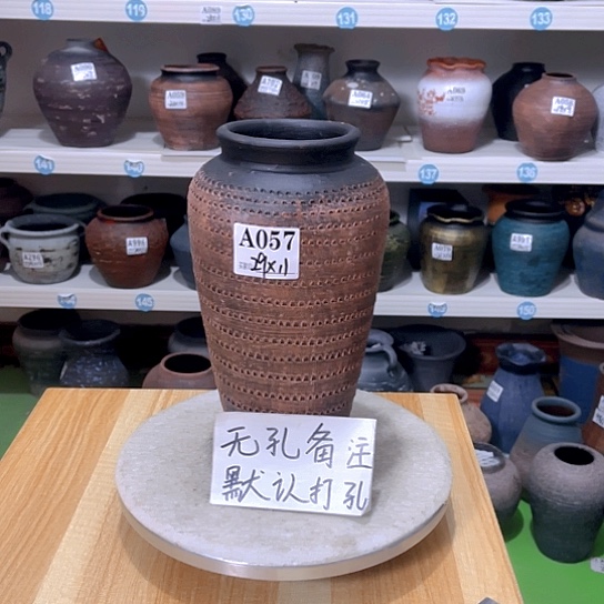 红陶手工制作工艺花盆