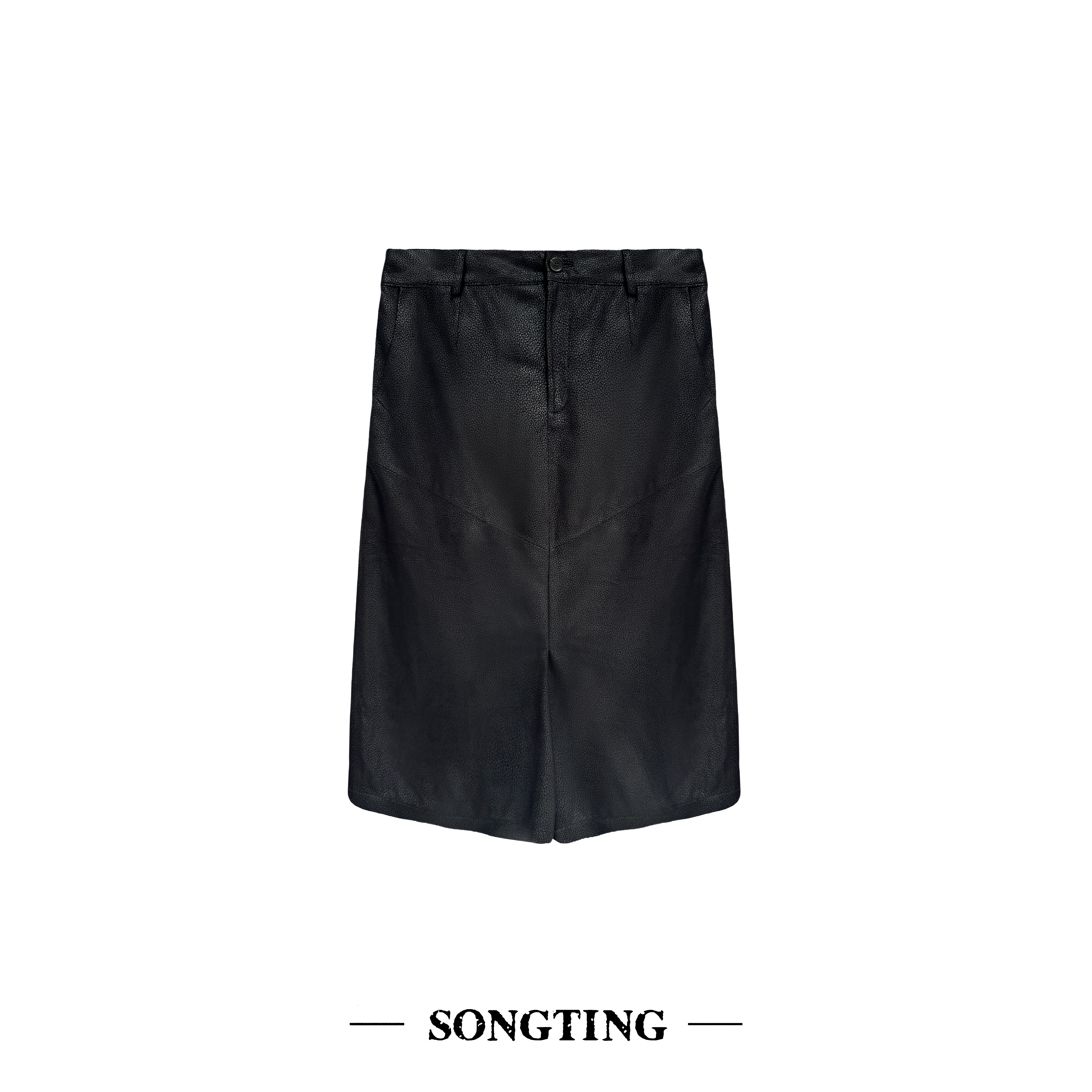 SONG TING｜定制工艺进口西班牙鱼子酱纹阔腿羊皮裤裙卡胯皮裤