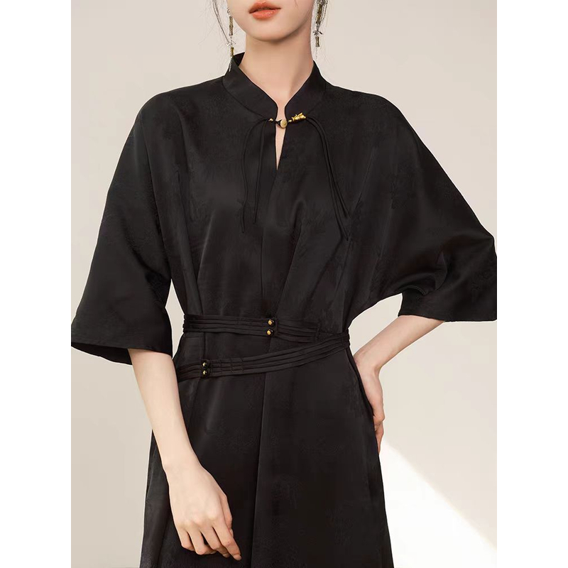 春夏新款连衣裙时尚新款新中式微胖女生显瘦裙子夏天连衣裙