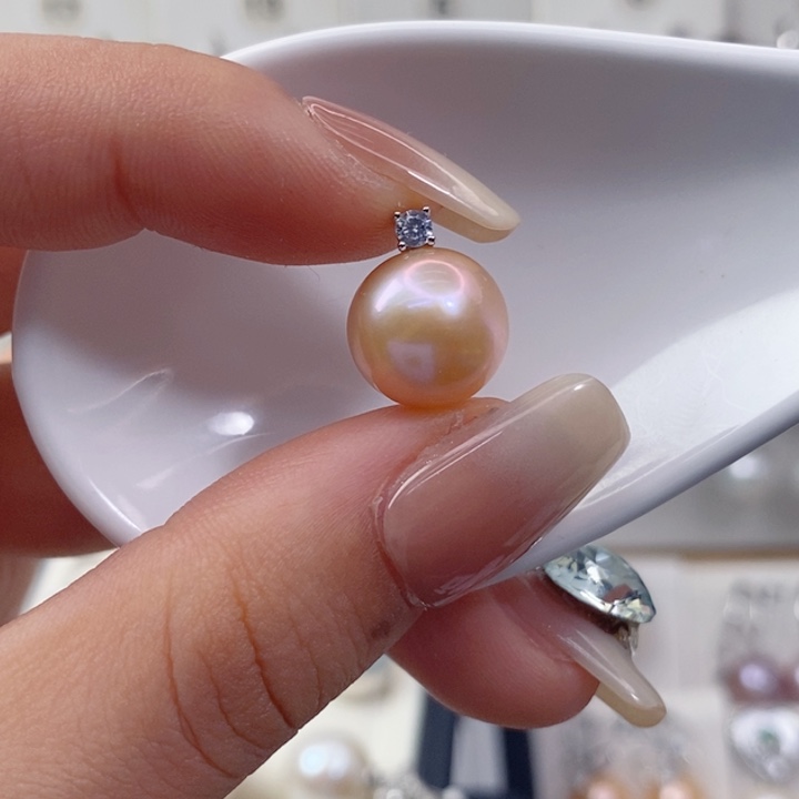 银S925镶嵌颈饰淡水珍珠