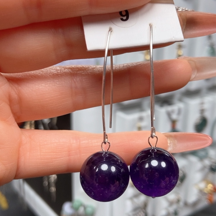 【闪购商品】翡翠耳饰银S925镶嵌Sh ui晶