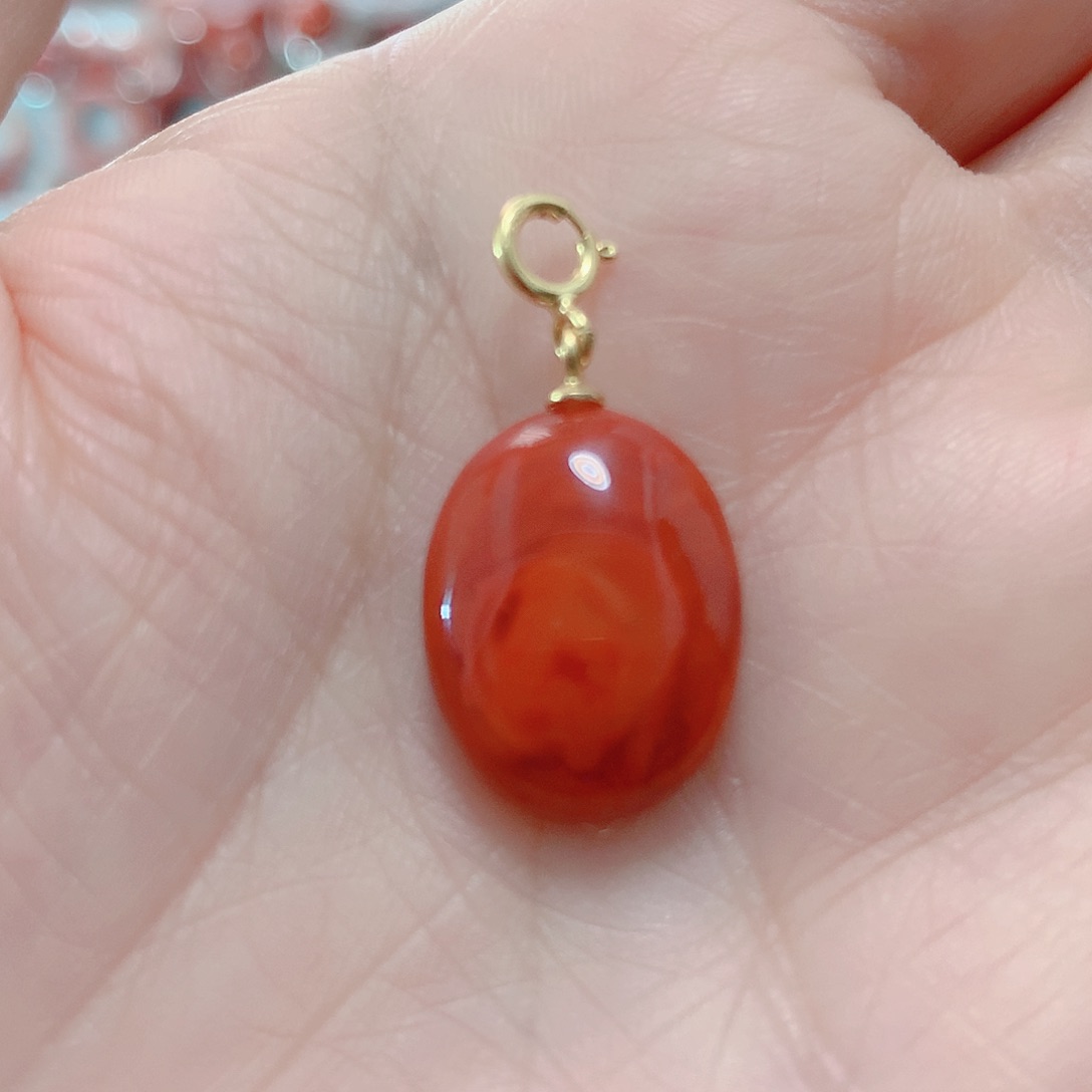 南红玛瑙吊坠(不含链)银S925镶嵌