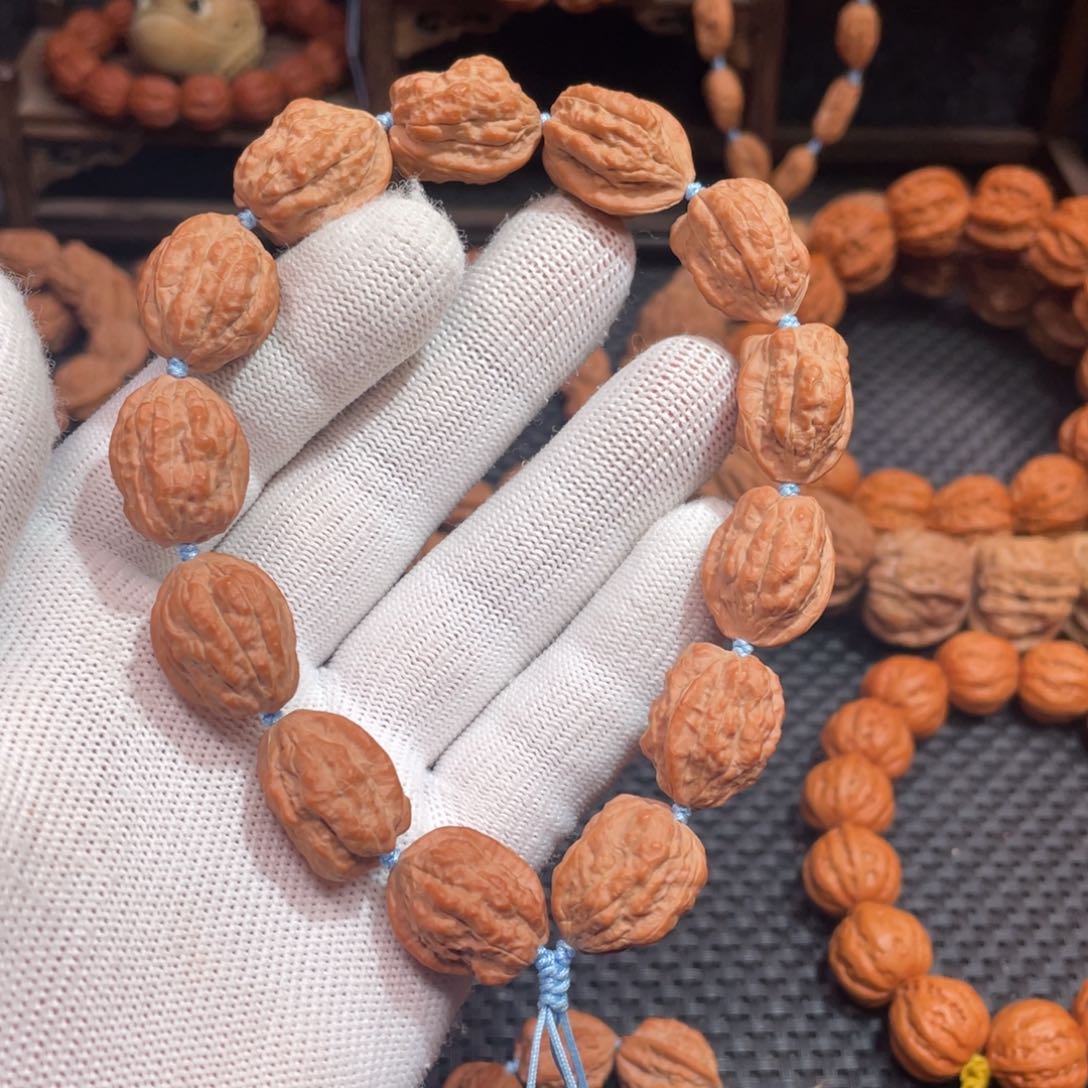 文玩核桃手串 原生态 嵩山异型蛤蟆头