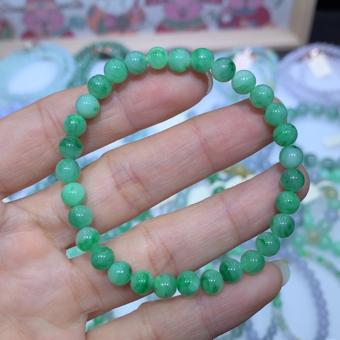 翡翠未镶嵌手链天然