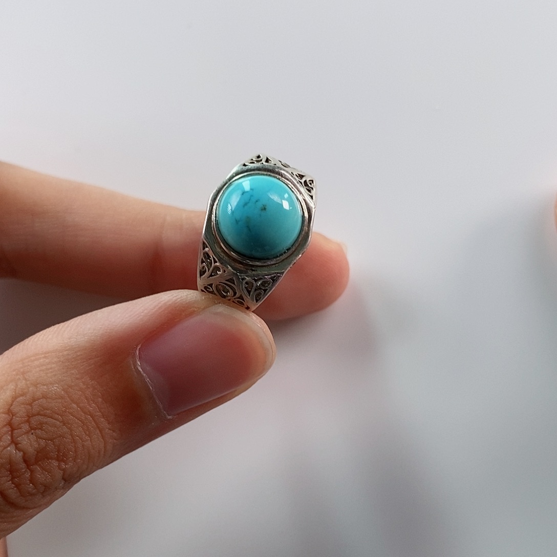 绿松石珠宝奇石银S925镶嵌