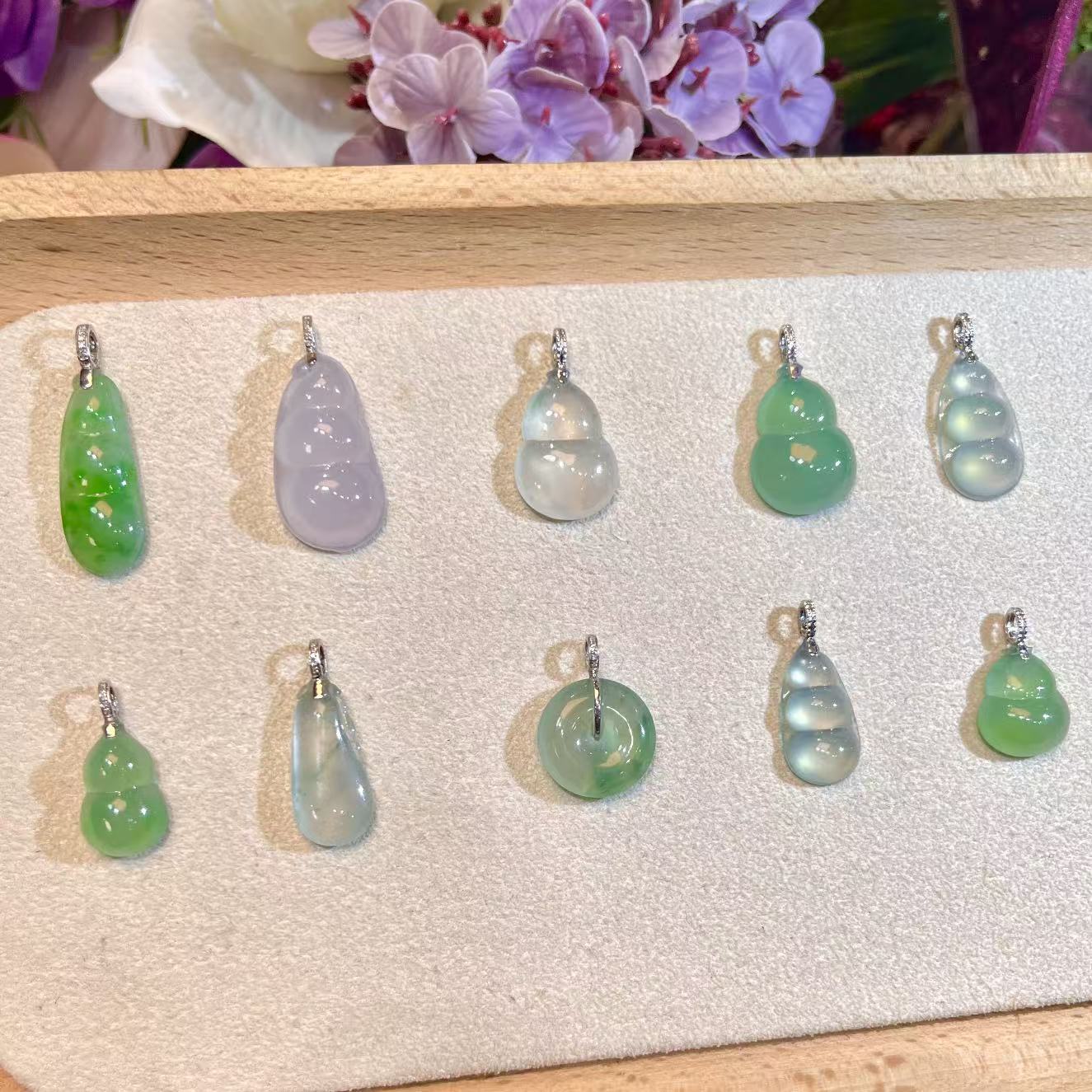 【云中意】18K金 翡翠吊坠彩虹盘(不含链)多样性发一件-hyj-007