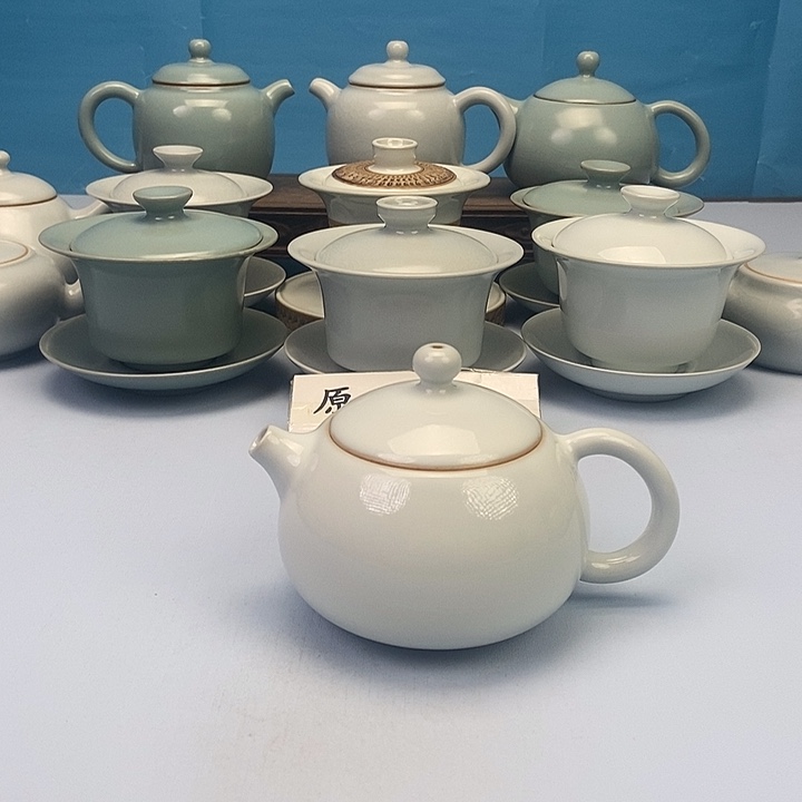 壶仿古月白西施壶原矿原釉原产地