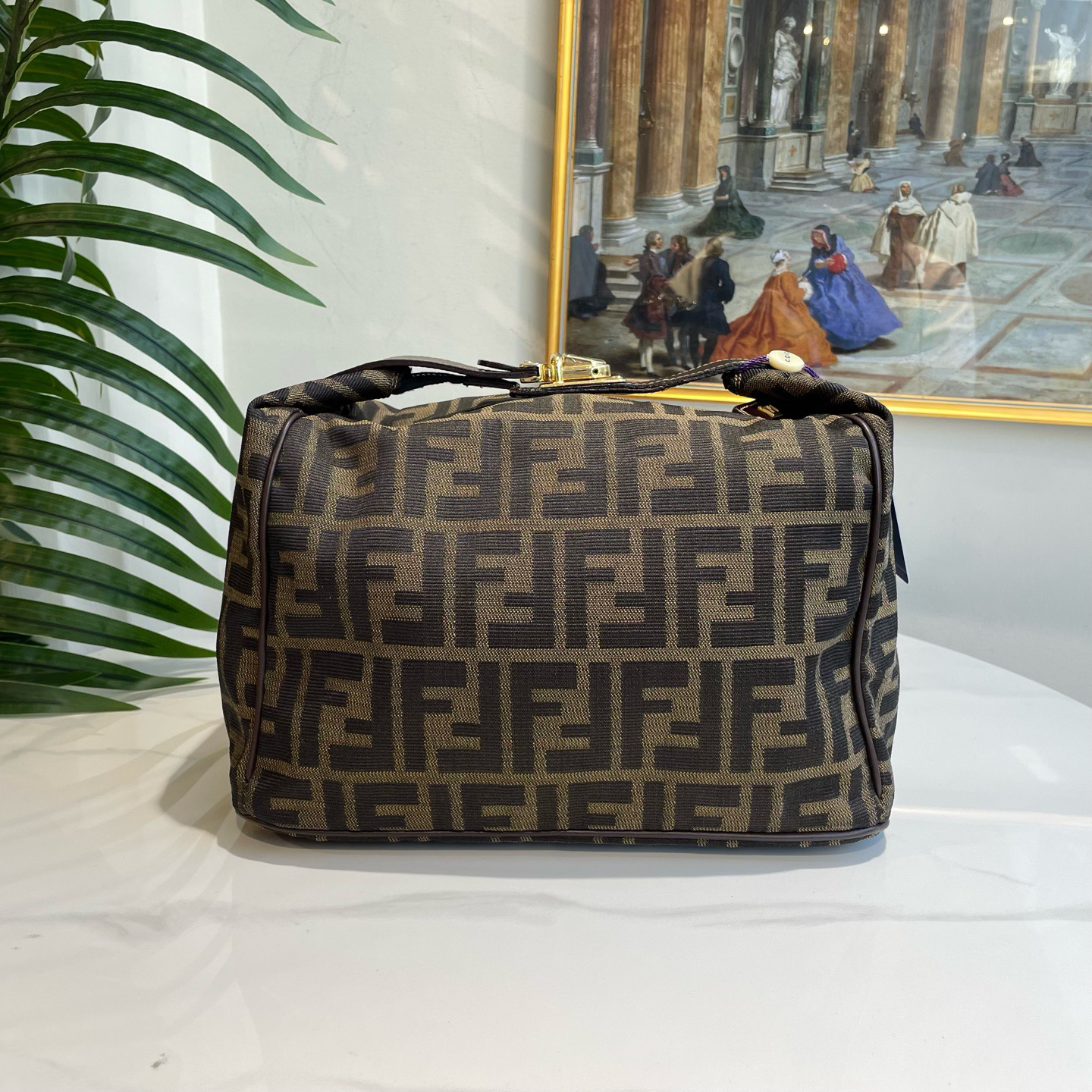 95新 FENDI/芬迪 多宝二奢/91303/老花饭盒 大号