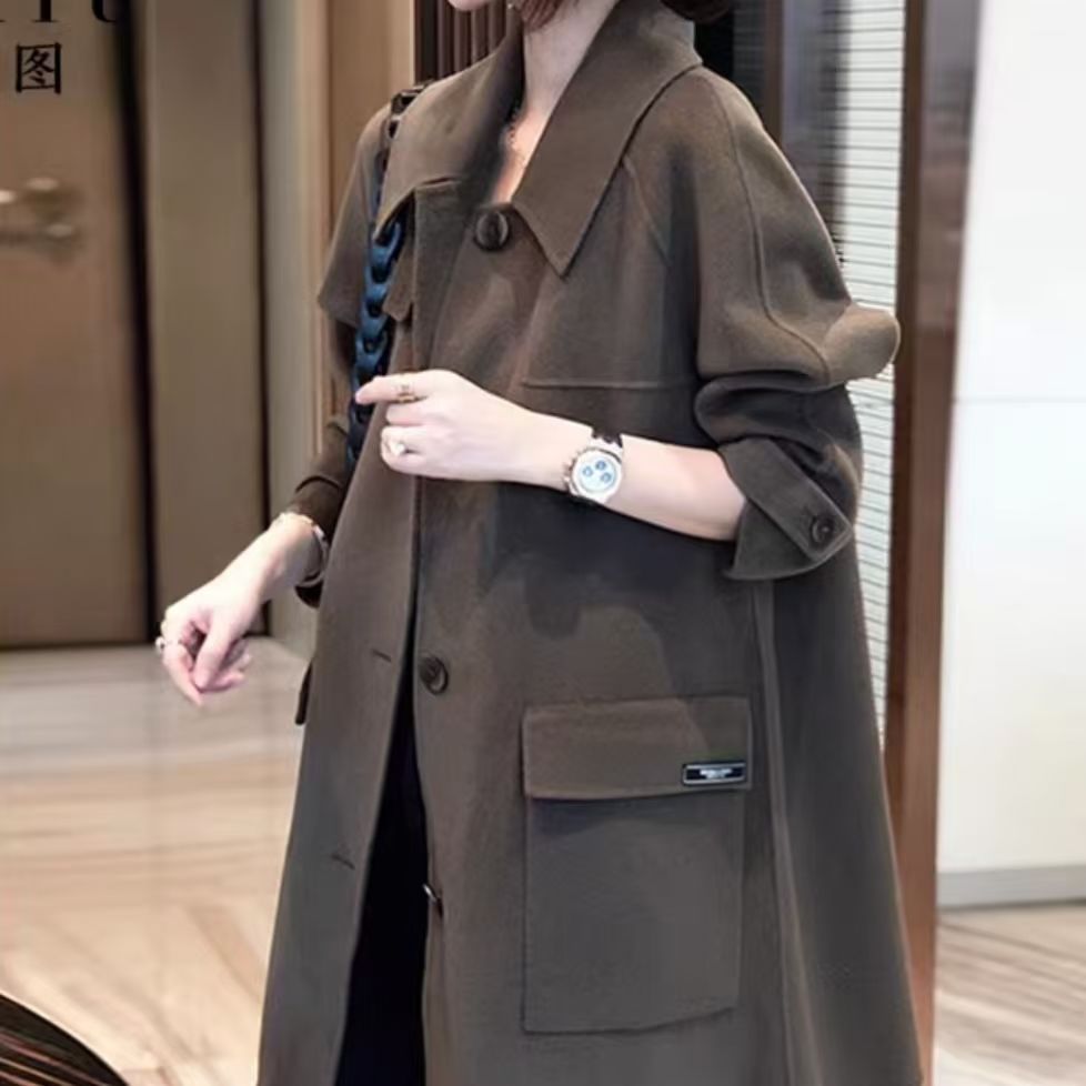 38-22664/150女中长款新款秋冬季装百搭毛呢外套