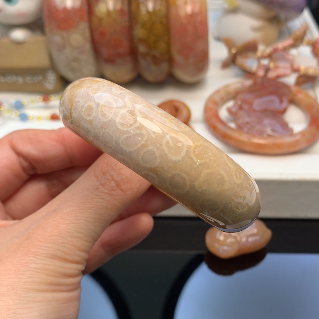 硅化珊瑚（珊瑚玉）手镯未镶嵌54.3口福利