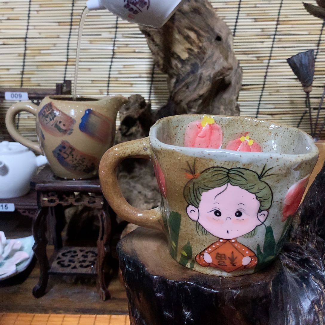 杯音陶诗墨家手工手绘瓷器