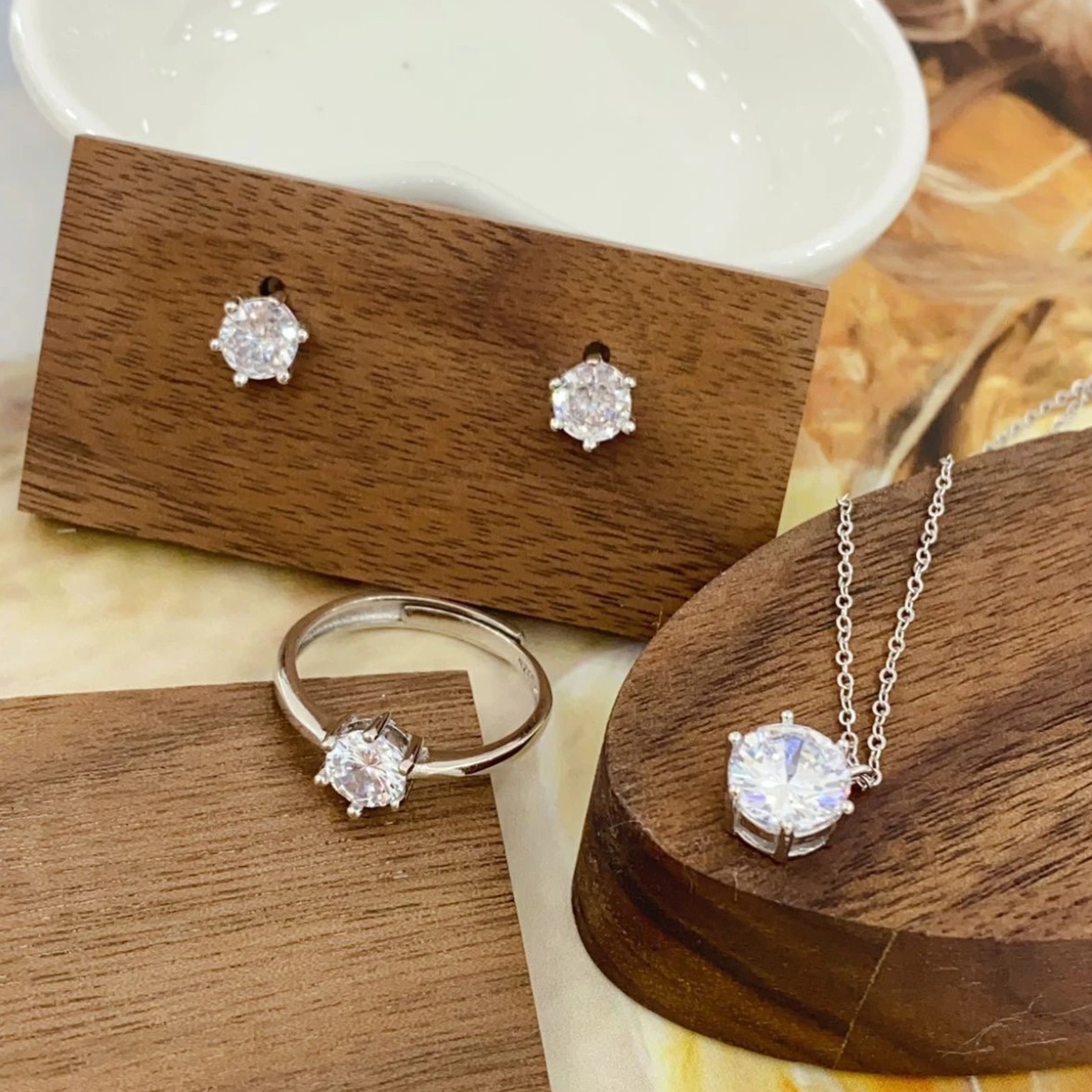 链子925银 018拜合提亚尔纯银女士手工小众三件套项链轻奢吊坠