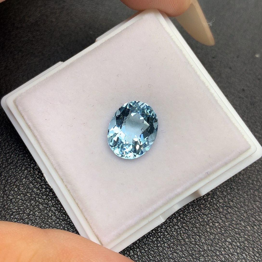 海蓝宝石裸石未镶嵌天然海蓝宝裸石4.8ct