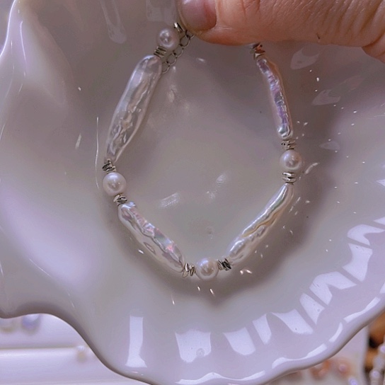 淡水珍珠手绳合金