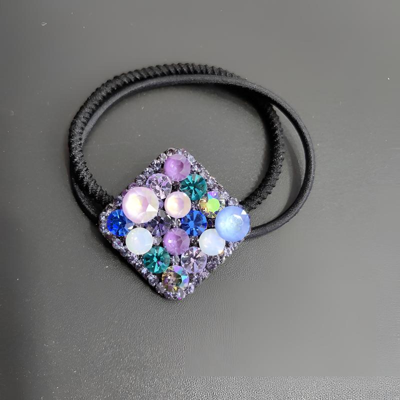 韩国施家水晶发绳韩版方块皮筋网红爆款丸子头发饰高马尾发绳发饰