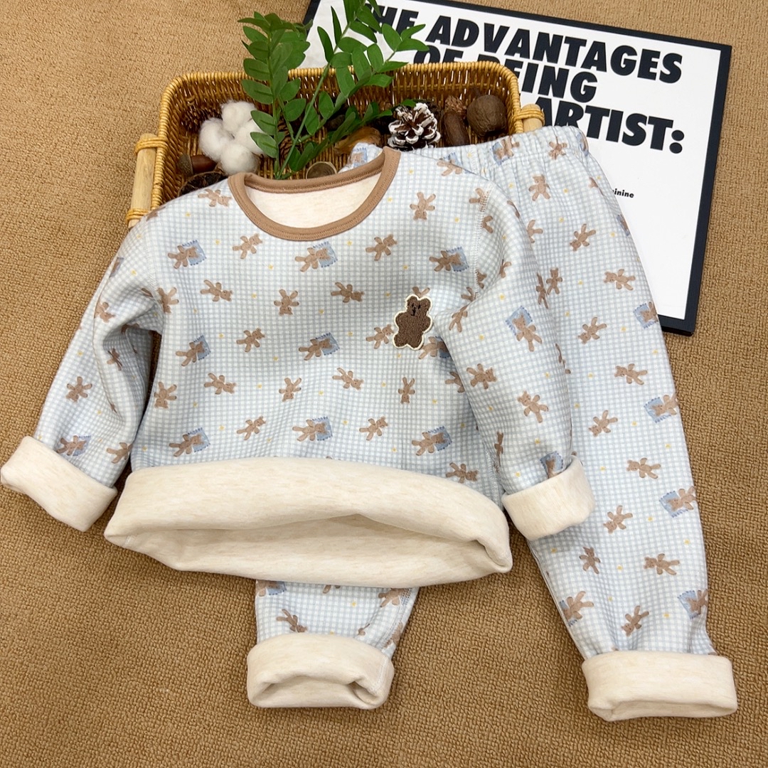 【四个姐专属】【顾奈】A类580克羊毛蚕丝保暖家居服加厚儿童睡衣