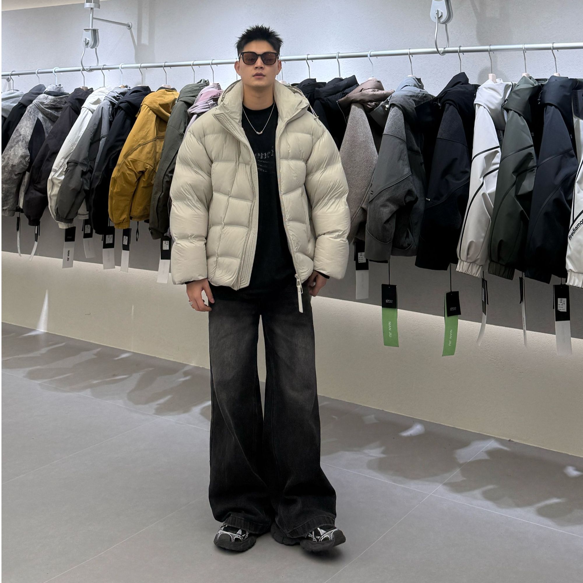 男女款连帽面包服厚款300g鸭绒收口泡芙零下可穿保暖羽绒服5868