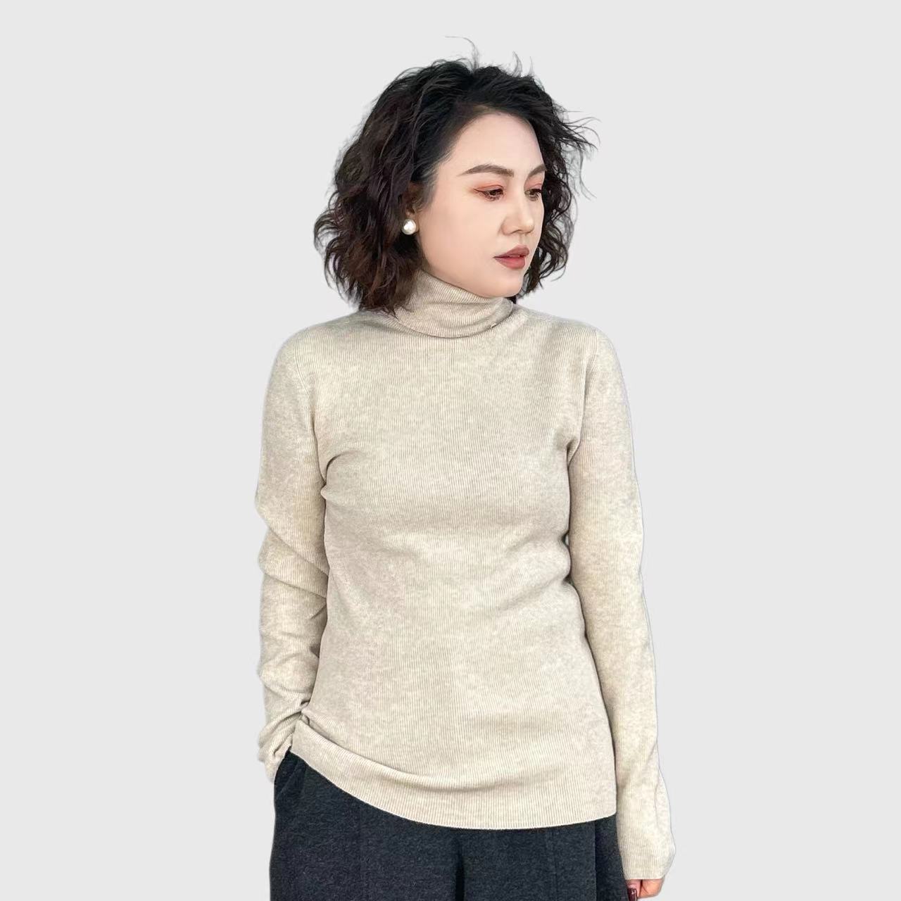 【1085】堆堆领打底~亲肤羊绒无缝一体人手必备的高领打底衫毛衣