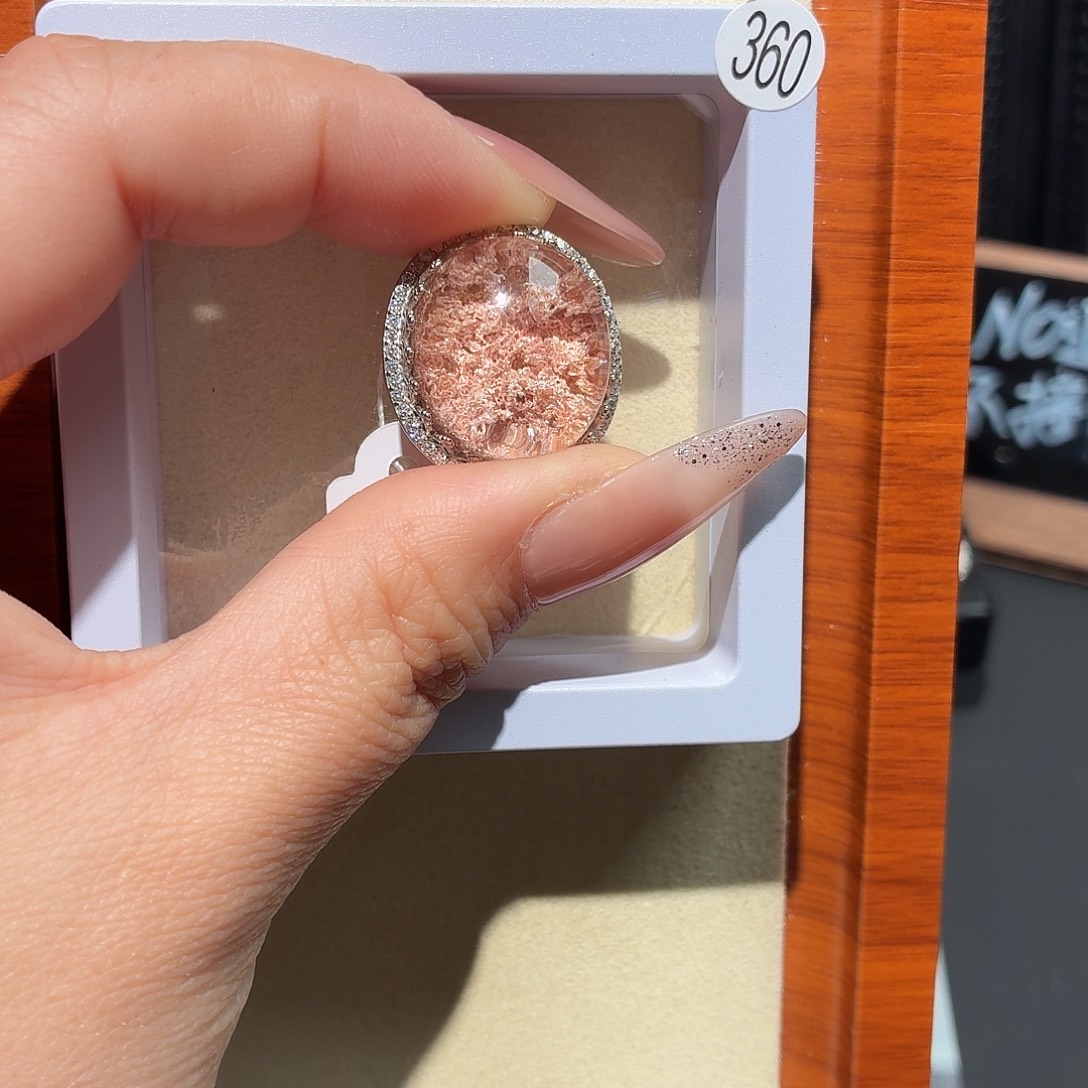 一***莓水晶戒指银S925镶嵌