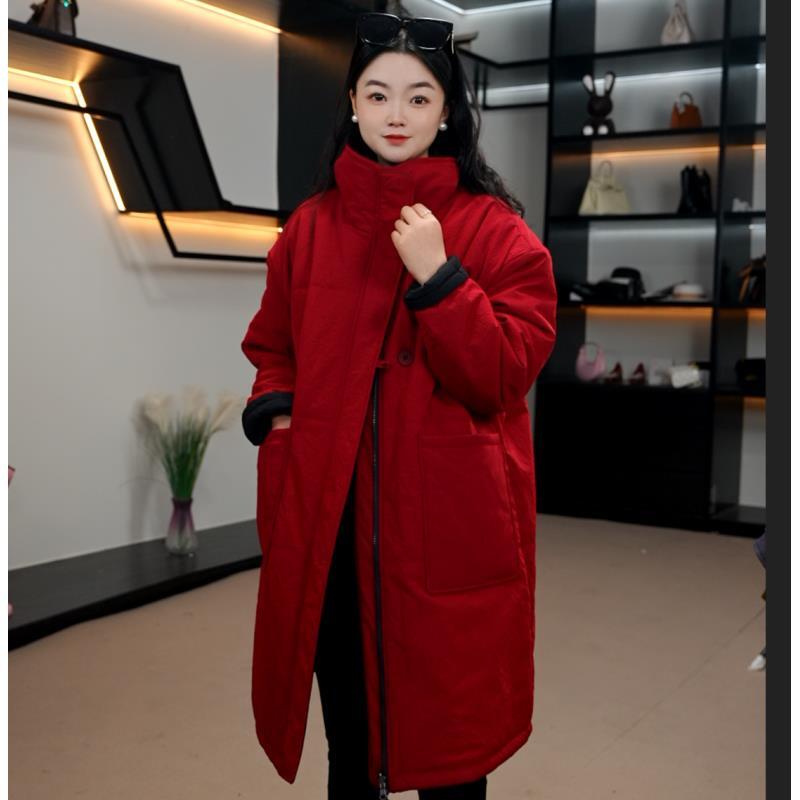 中长款常规袖秋季宽松型风衣双面双穿棉服外套女装322