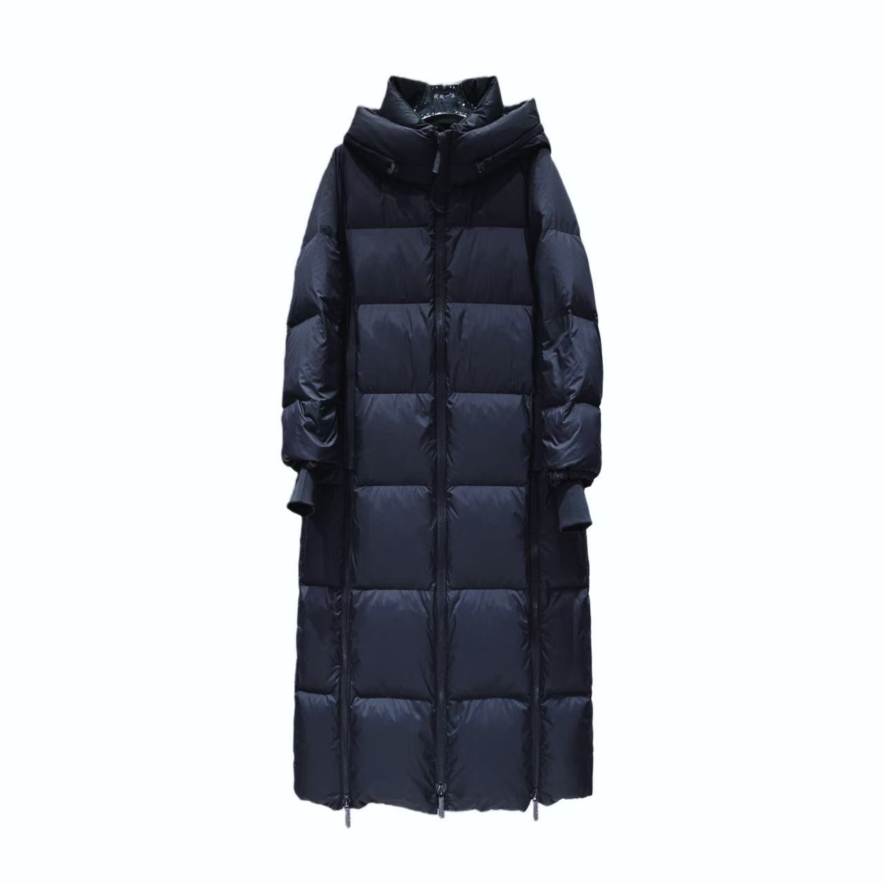 8668【品牌货-大被子款】连帽收口袖时尚长款休闲百搭羽绒服