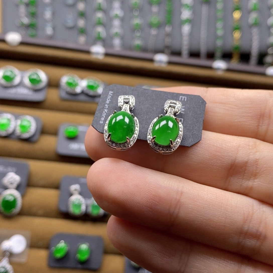 颈饰银S925镶嵌翡翠52号