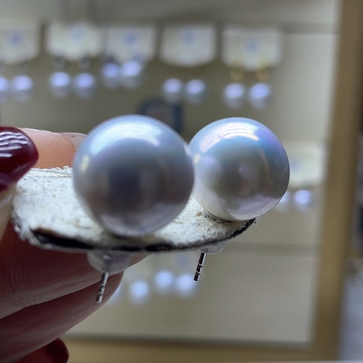 淡水珍珠耳饰银S925镶嵌