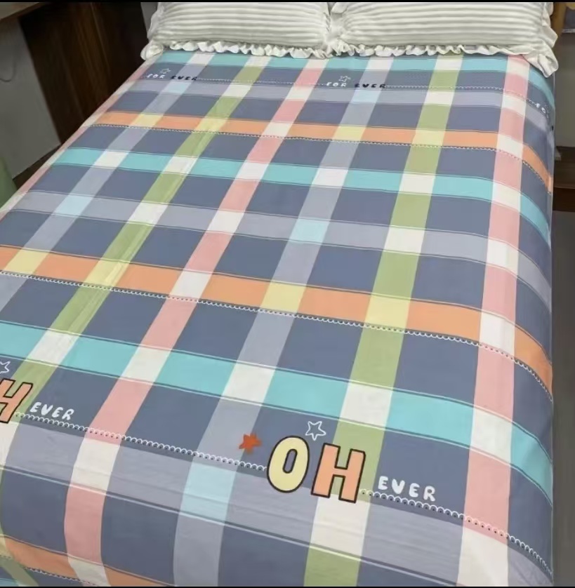 双人床单-【新款格子】尺寸2*2.3米简约大气轻柔软亲肤家用床单